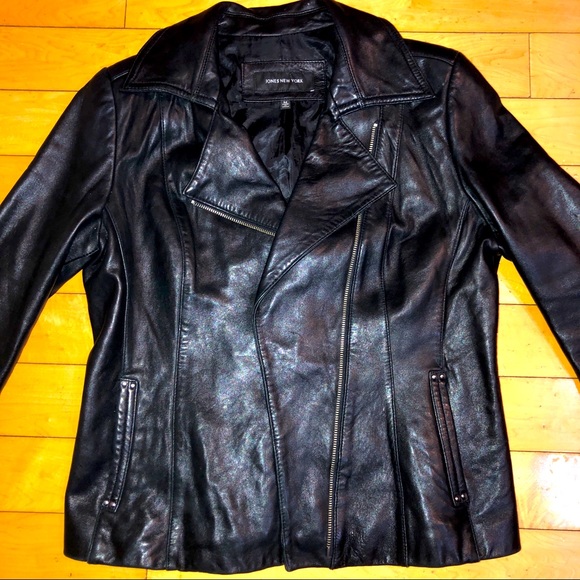 Jones New York Jackets & Blazers - JONES NYC leather motorcycle jacket